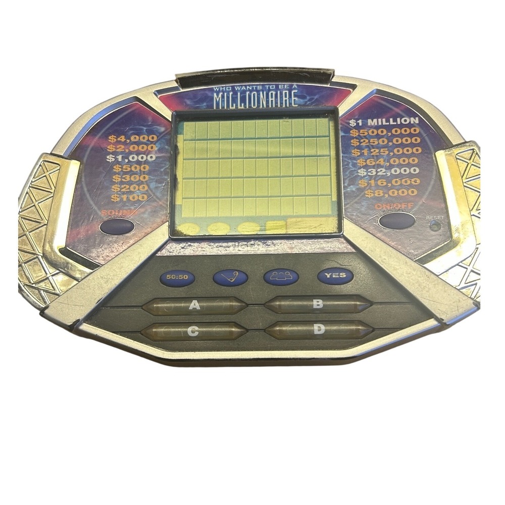 Y2K Tiger Who Wants To Be A Millionaire Handheld Game Silver Vintage‎